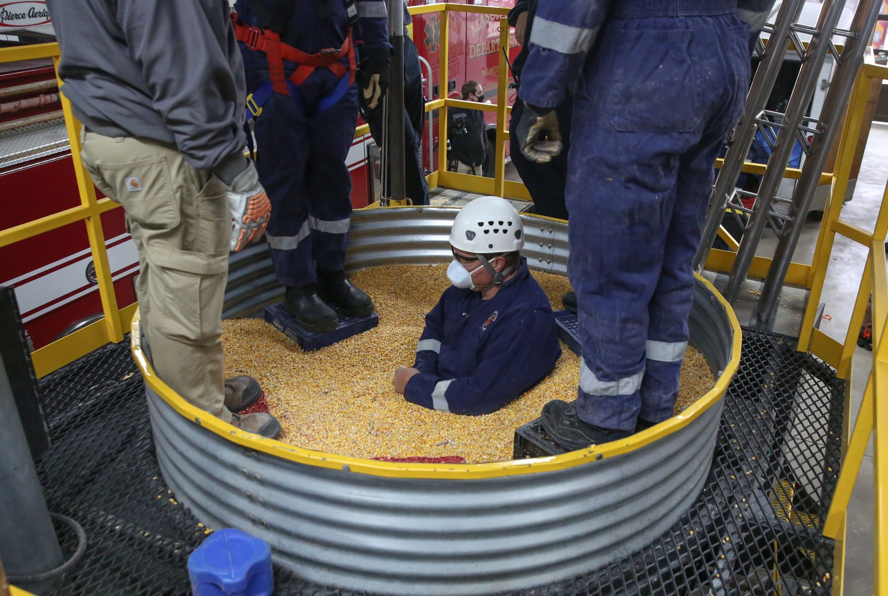 Mason City Fire Department grain bin training